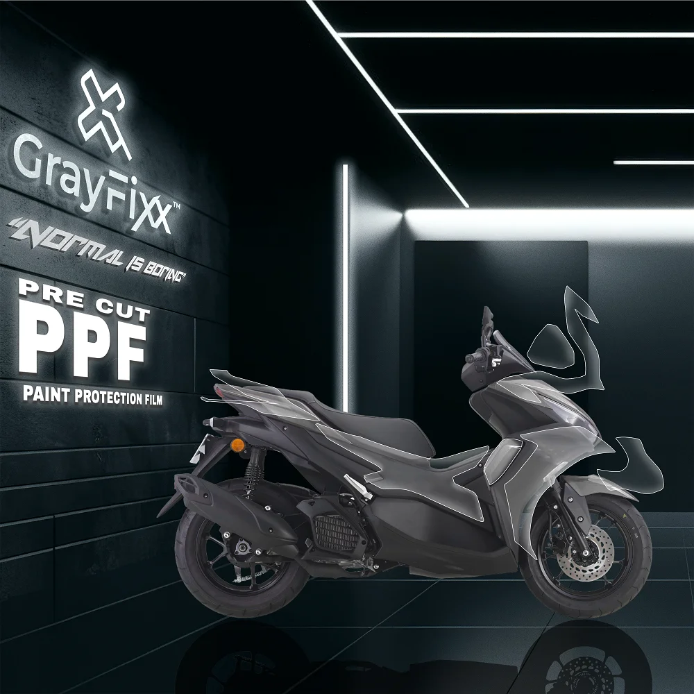 Pre-Cut PPF(Paint Protection Film) Compatible with Aerox 155 | TPU(Thermoplastic Polyurethane), Water Proof, 3X Layer, Scratch Resistant